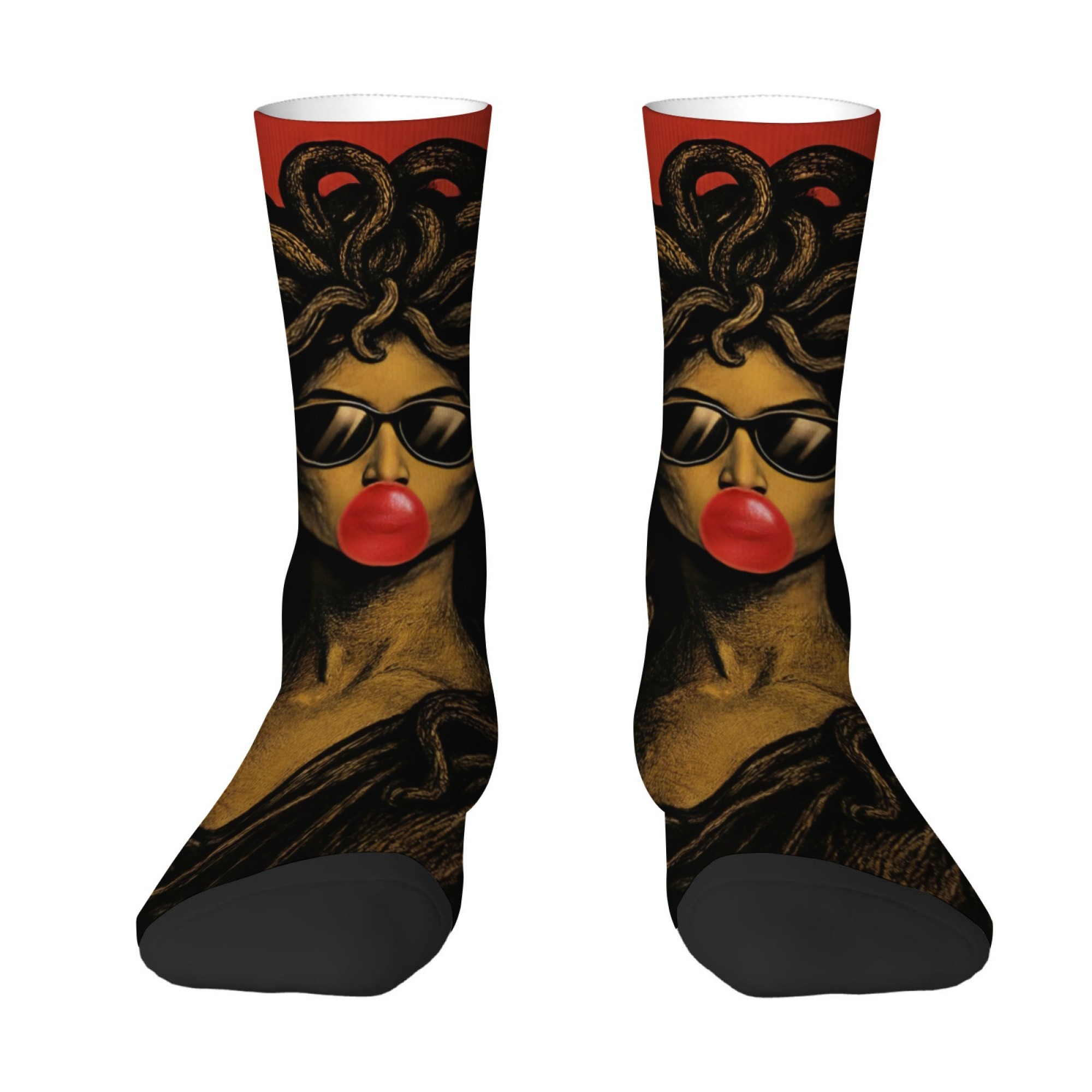 Quirky Street Fashion - Calzini da uomo Medusa con occhiali
