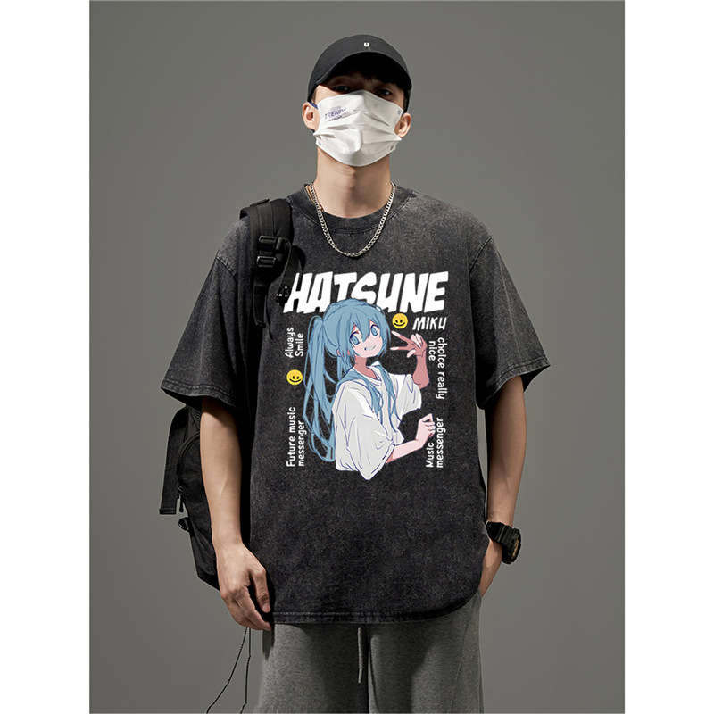 Street Fashion Of Japan - T-shirt da donna casual stampata Hatsune