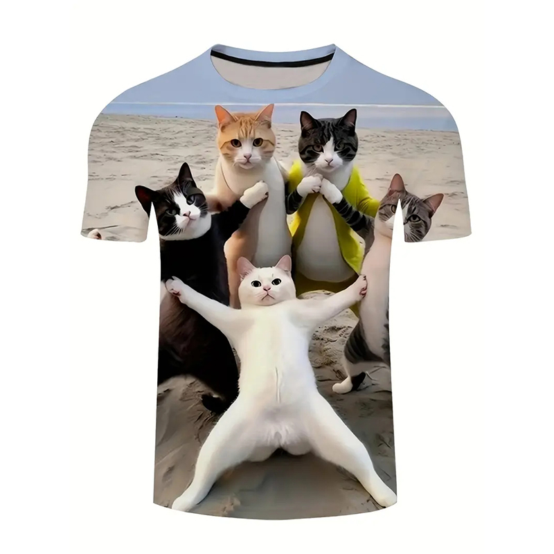 Street Fashion Of Japan - T-shirt divertente modello gatto Abbigliamento da