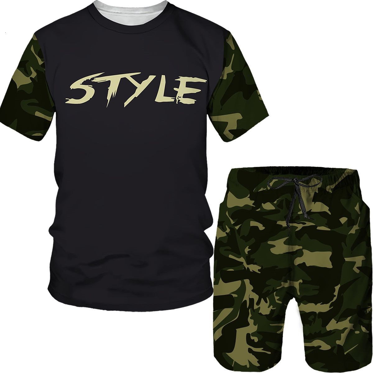 Street Fashion Tshirt - Completi mimetici da uomo, t-shirt e