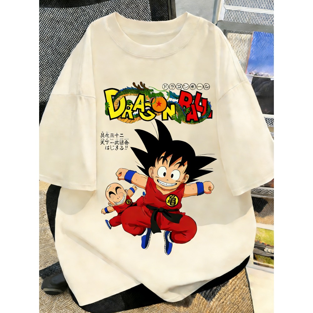 Street Fashion Japan - T-shirt Estiva con Stampa Anime Dragon