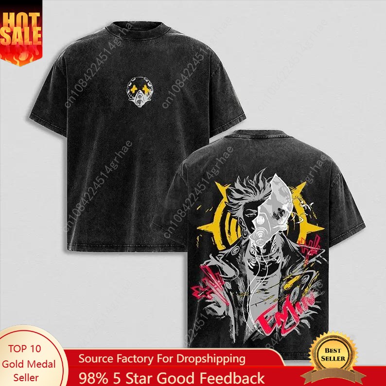 Street Fashion Vintage - T-shirt Vintage Anime Gachiakuta Effetto Lavato,