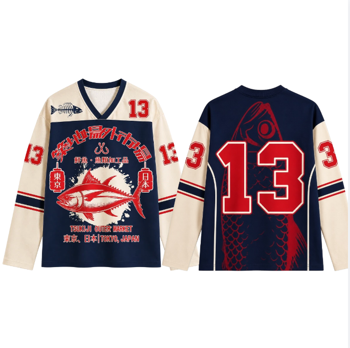 Street Fashion Japan - T-shirt a maniche lunghe stampata in