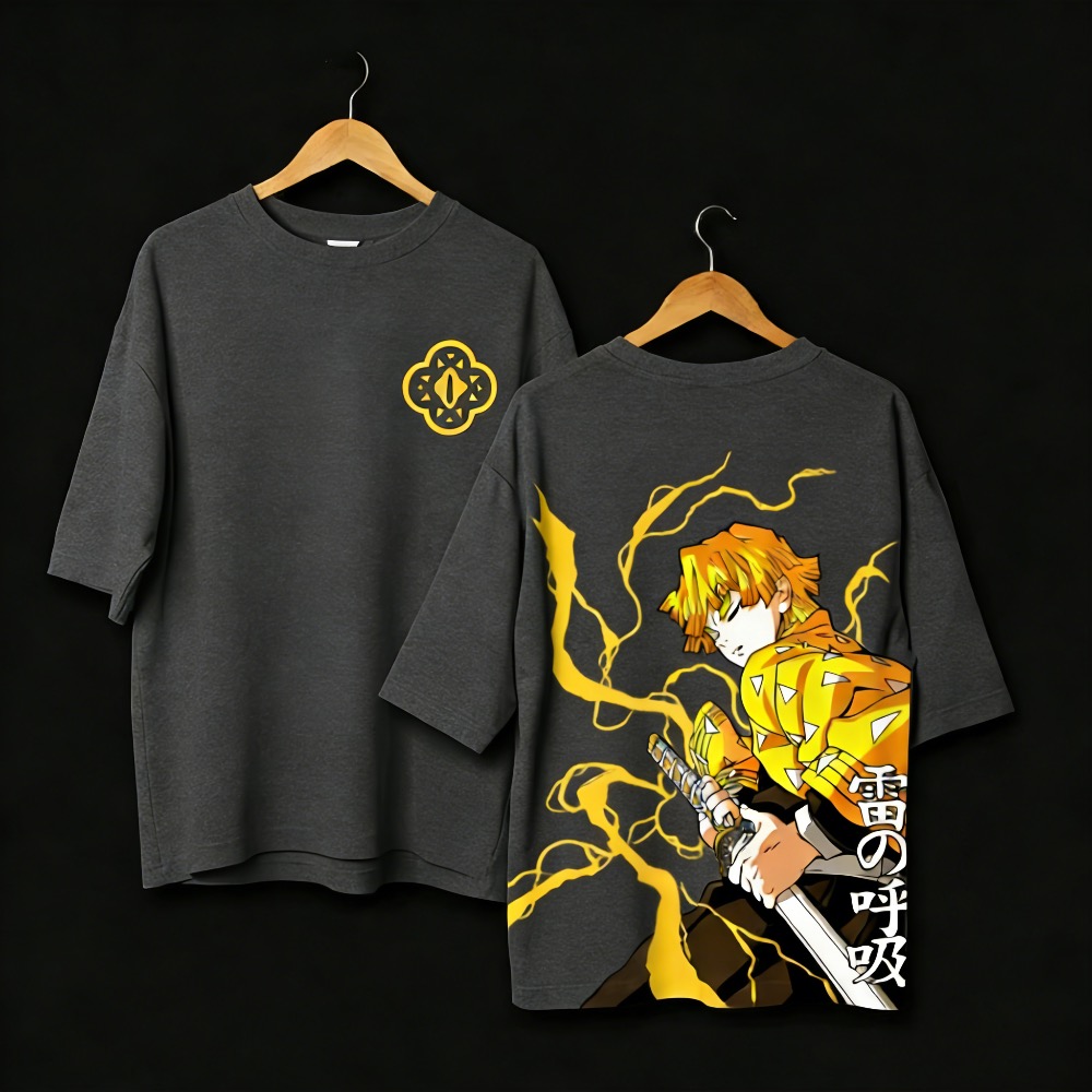 Street Fashion Japan - T-shirt Oversize con Stampa Anime Demon