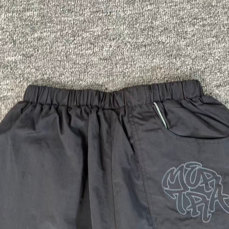 Street Fashion Brand Logo - Pantaloni Corti Larghi Casual con Logo