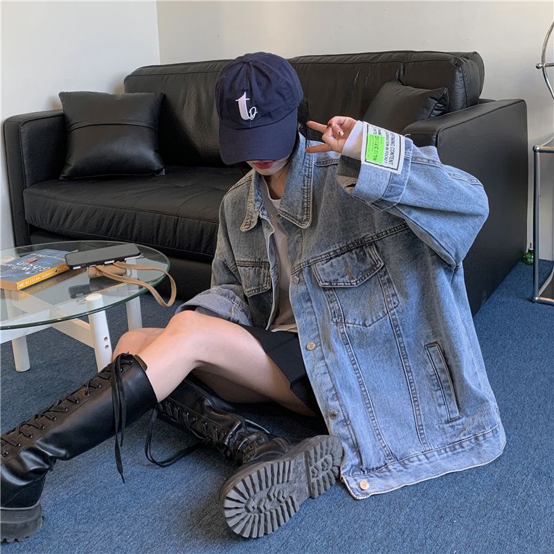 Giacca di Jeans Oversize Moda  - Korean Street Fashion Female recensione e prezzo
